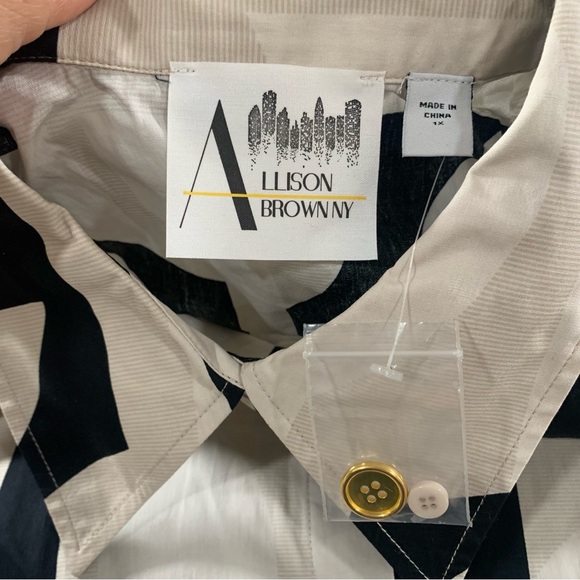 NWT Allison Brown NY Long Shirt Flare Dress - 884-525 size 1X COLOR ABSTRACT - Picture 6 of 8